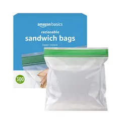 AMAZON BASICS - Bolsas Resellables para Saandwich 300 Unidades