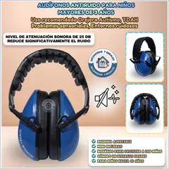 GENERICO - Audífonos Orejeras Antiruido Niños de más 3 Años, Autismo, TDAH. Atenuación de 25 dB