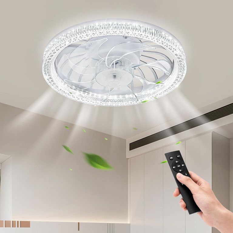 GENERICO Ventilador de Techo con Luz BomKra LED 2200 Lúmenes con Control Remoto