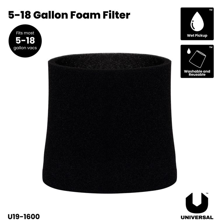 GENERICO Filtro de Espuma Universal U191600 para Aspiradoras 518 Gal