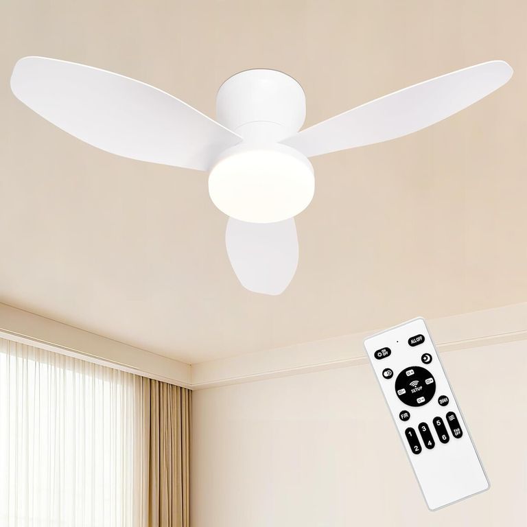 GENERICO Ventilador de Techo HapyClaw 32 Pulgadas LED Blanco Control Remoto