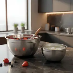 CUINER - Pack 2 Bowls Acero Inoxidable con fondo Antideslizantes