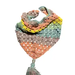 AMG ACCESORIOS - CUELLO DE ALGODÓN Y LANA TRIANGULAR HECHO A MANO DISEÑO EXCLUSIVO