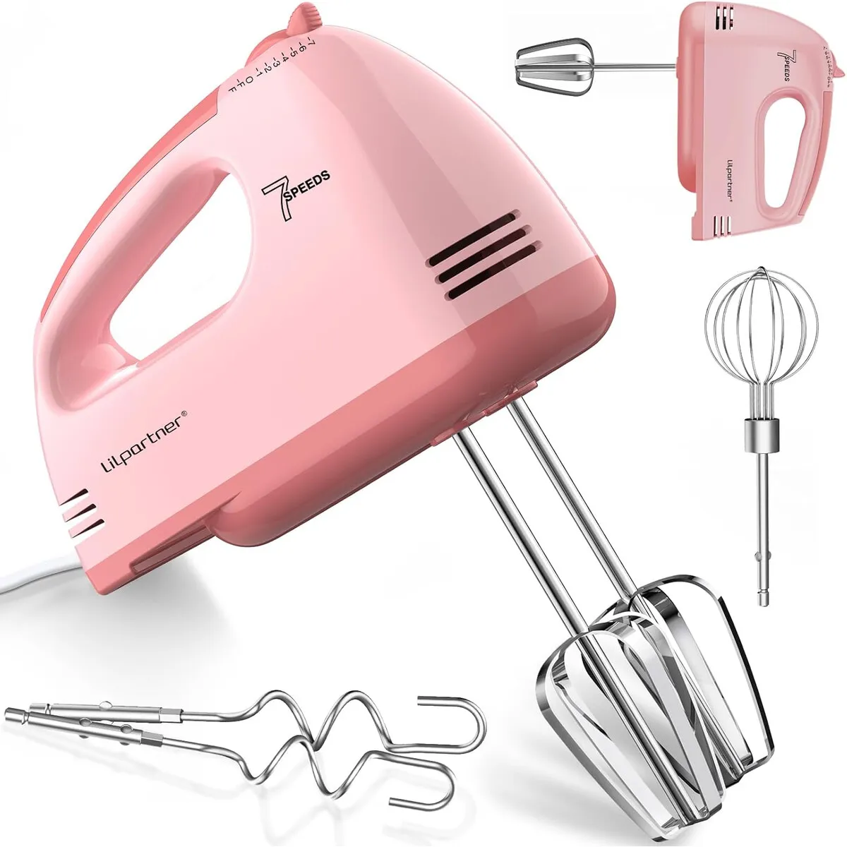 GENERICO - Batidora de Mano LILPARTNER 7 Velocidades Acero Inox Rosa