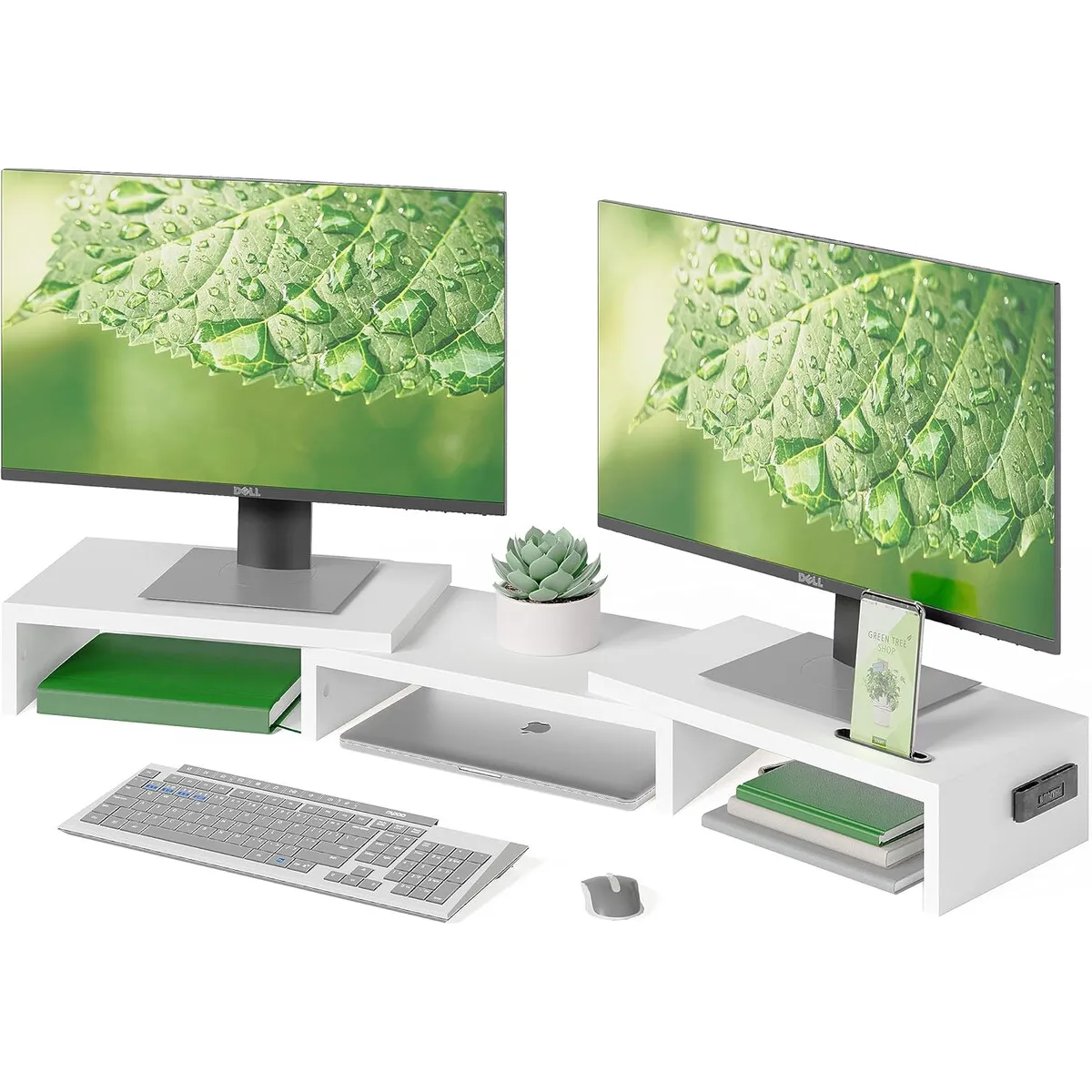 GENERICO - Soporte para Doble Monitor BONTEC Ajustable 31.542.5 Blanco