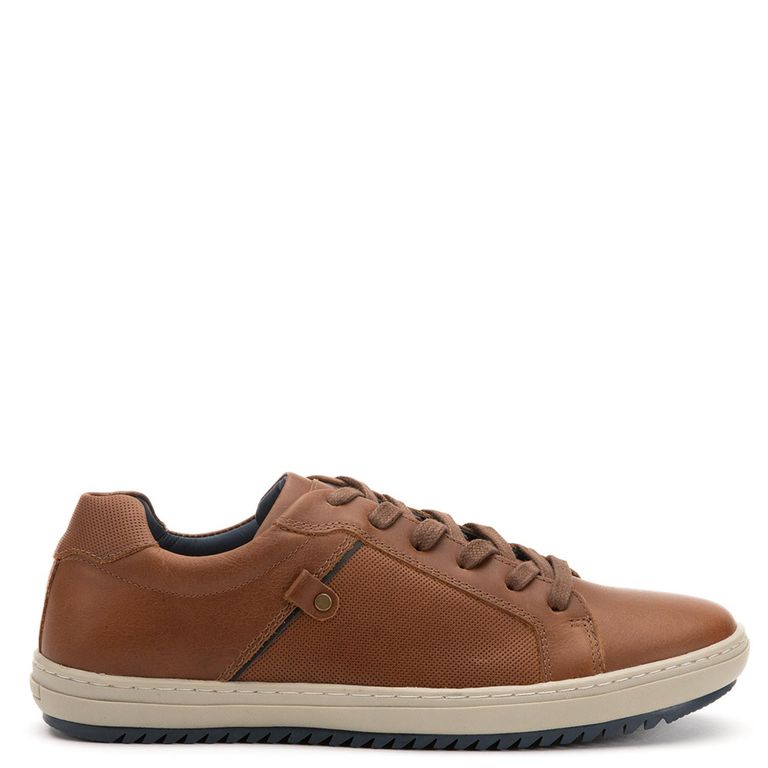 Zapatilla de cuero hombre tostado Kansas 0035924