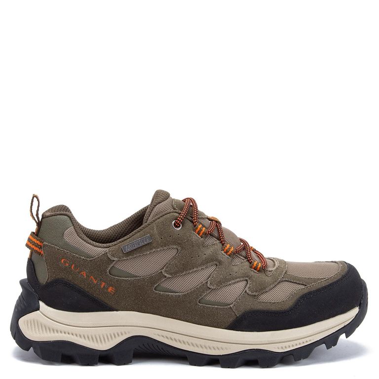 Zapatilla Outdoor de cuero hombre olivo Tolten 0036009