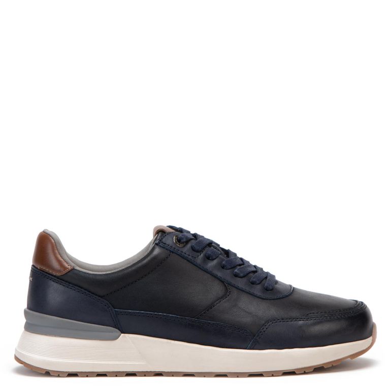 Zapatilla de cuero hombre Azul Kioto 0036074
