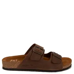 GUANTE - Sandalia semi abierta de cuero hombre chocolate Creta