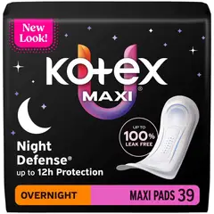 KOTEX - Toallas Maxi Overnight 39 Unidades Protección