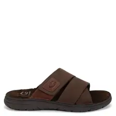 GUANTE - Sandalia semi abierta de cuero hombre chocolate Tulum
