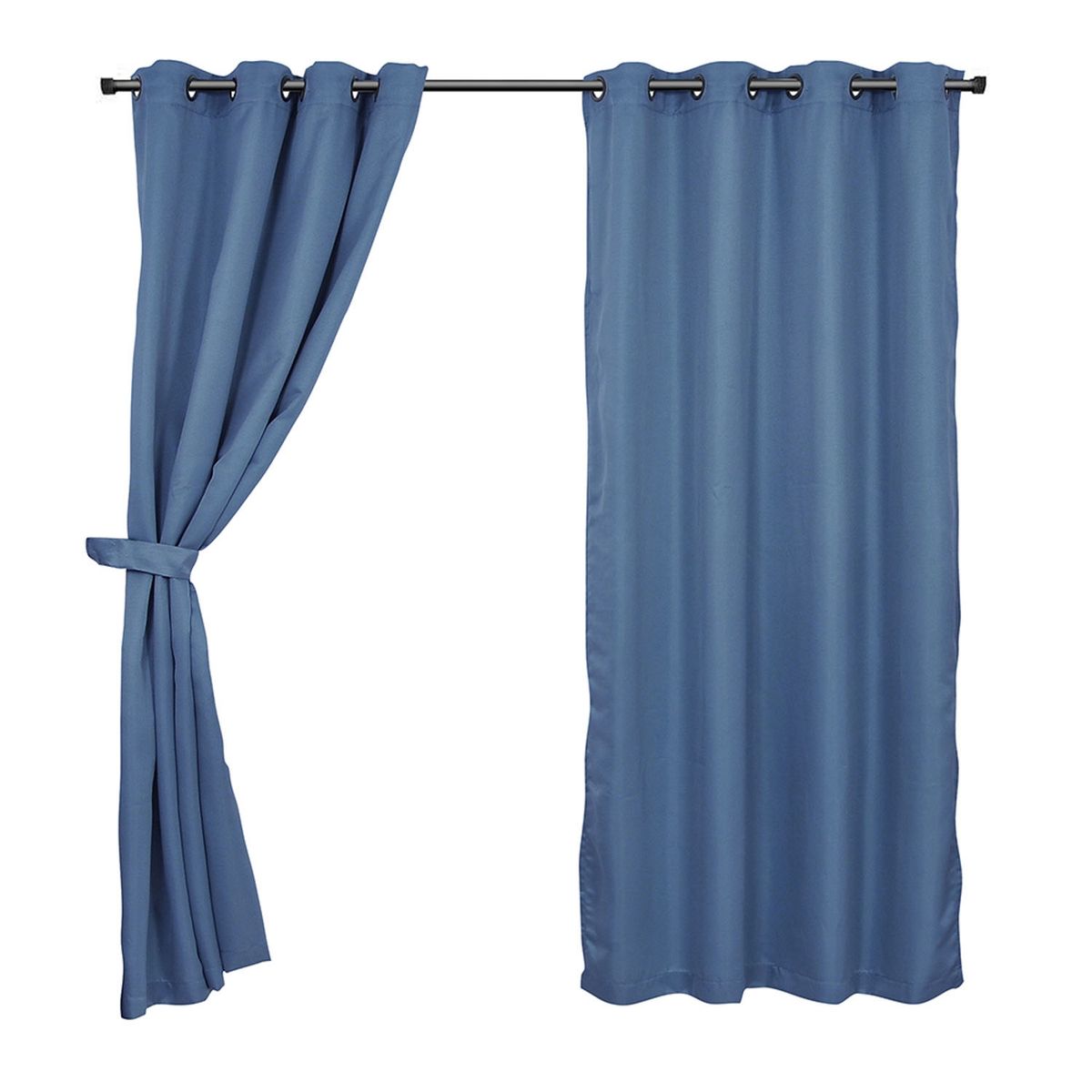 MASHINI - Set Cortinas Arg 140X221 Cm Raye Azul Mashini
