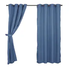 MASHINI - Set Cortinas Arg 140X221 Cm Raye Azul