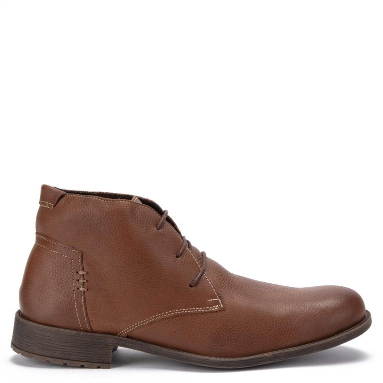Botin de cuero hombre café España 0034257