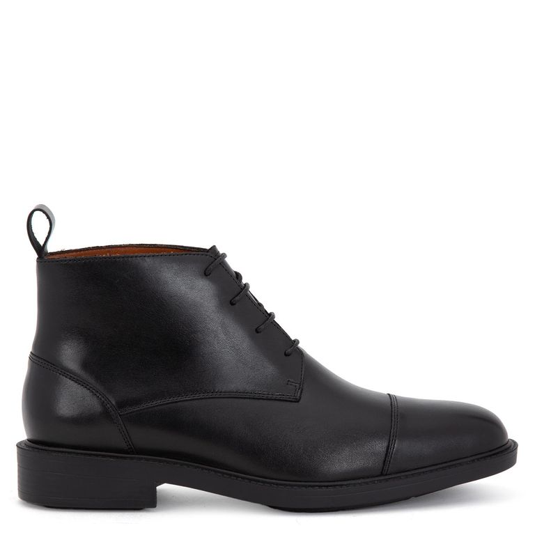 Botin de cuero hombre negro Boston 0035542
