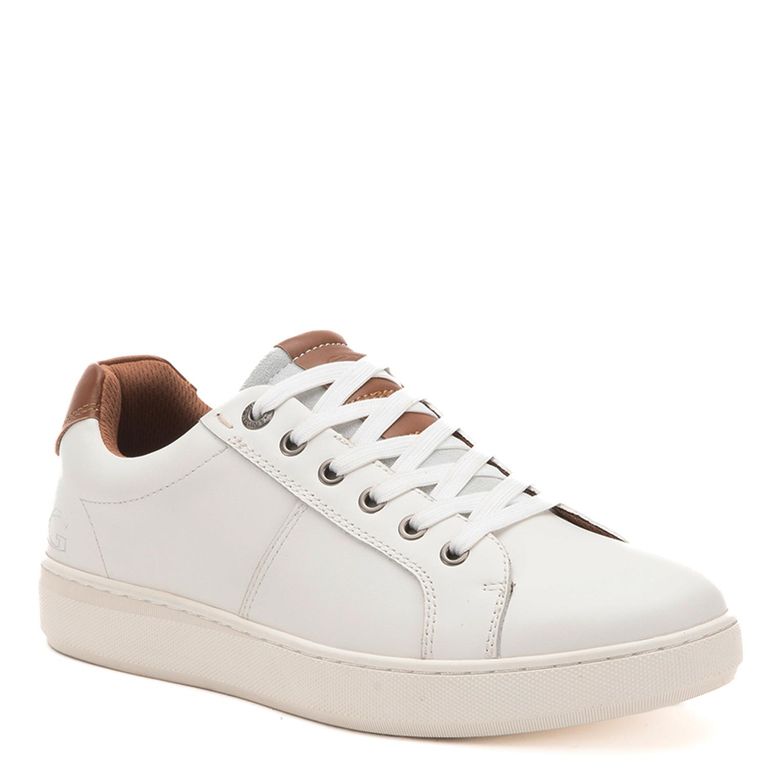 Zapatilla de cuero hombre blanco Melbourne 0036180