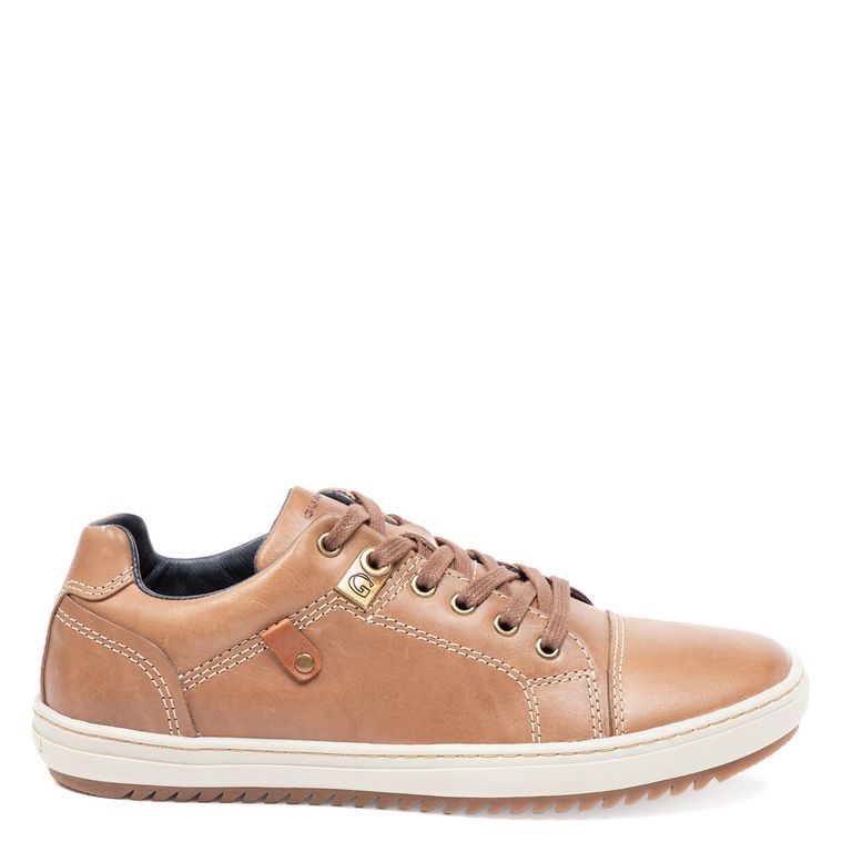 Zapatilla de cuero hombre café Kansas 0034273
