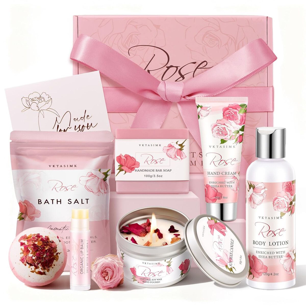 GENERICO - Set de Regalo Spa VKTASIMK con Aromas y Cremas de Rosa