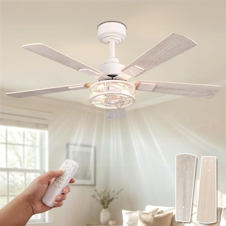 GENERICO Ventilador de Techo WYNEYET 42 Pulgadas Blanco con Luz y Control Remoto