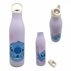 GENERICO - Botella Stitch Fancy 700ml Termica Vibes Lisenciada Morado