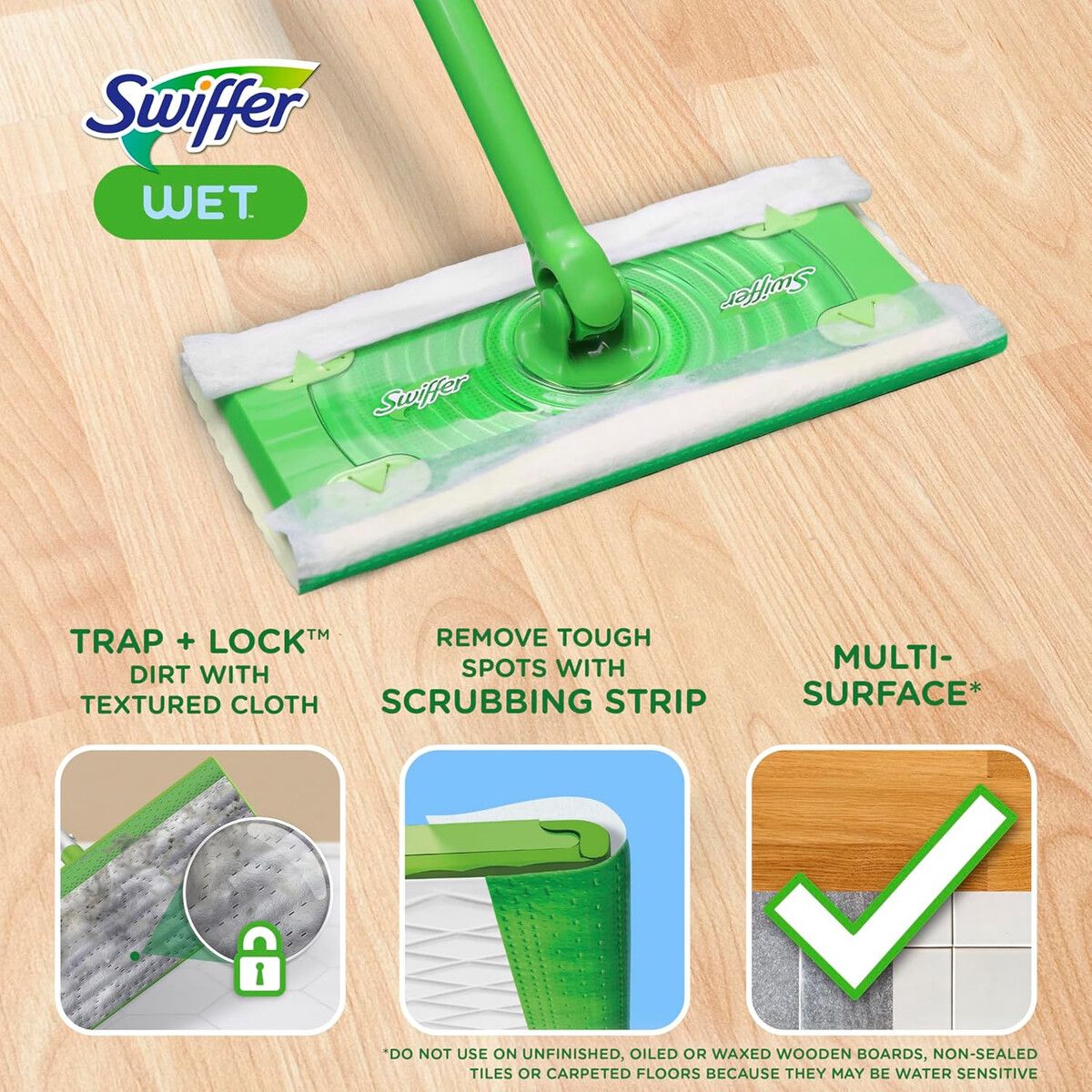 SWIFFER - Recarga Paños Haamedos Swiffer 24 Unidades para Pisos