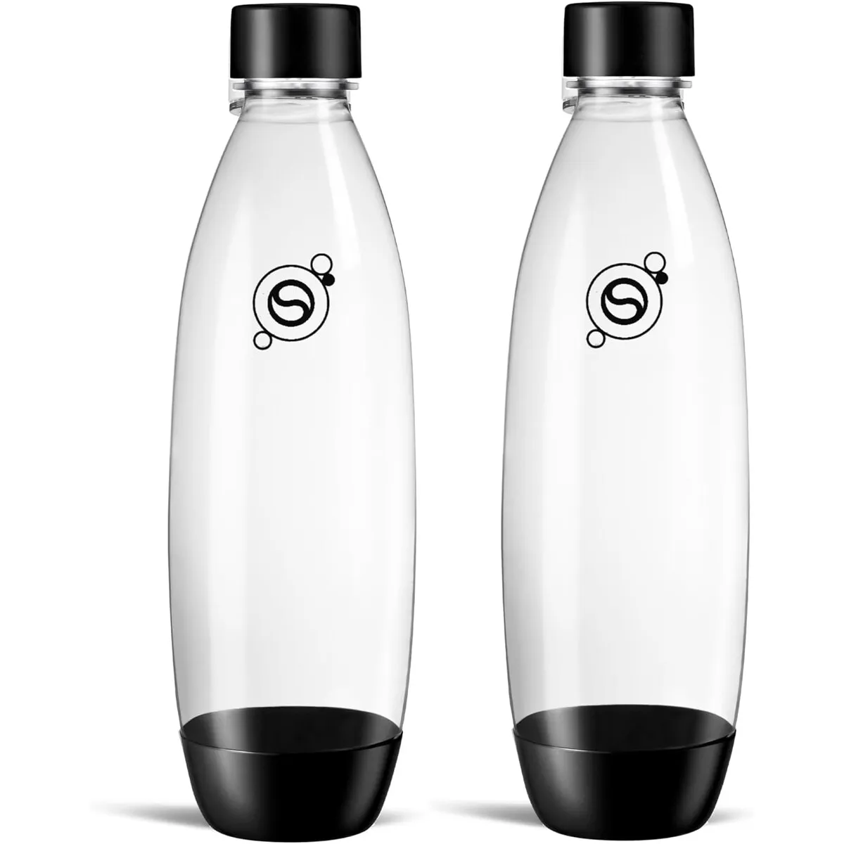 GENERICO - Botellas SodaStream Slim 1L Negras Pack x2 Carbonatadoras