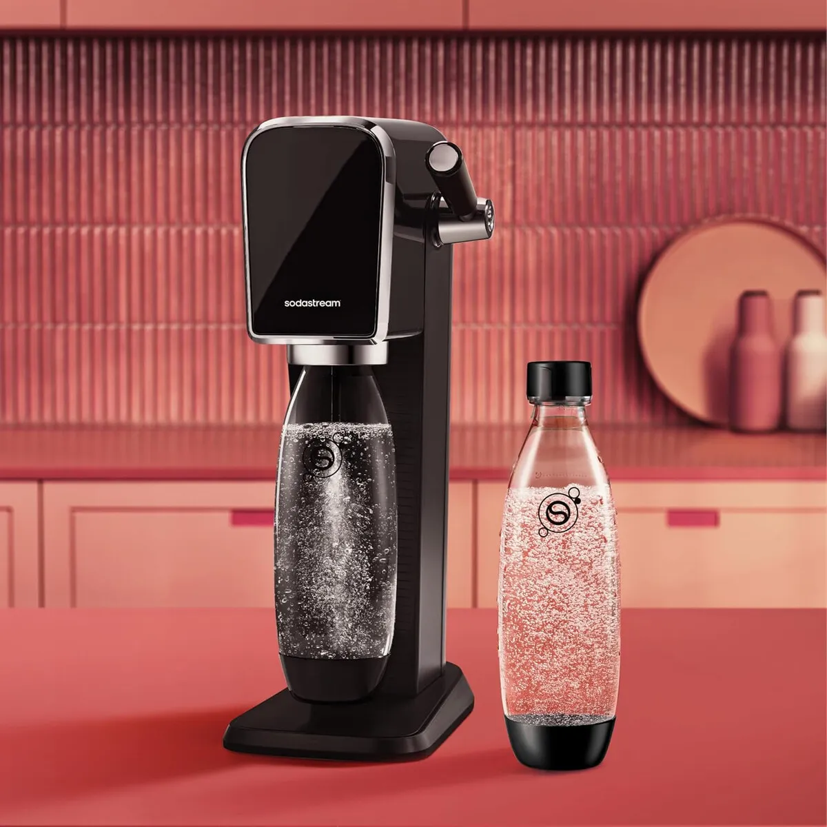 GENERICO - Botellas SodaStream Slim 1L Negras Pack x2 Carbonatadoras