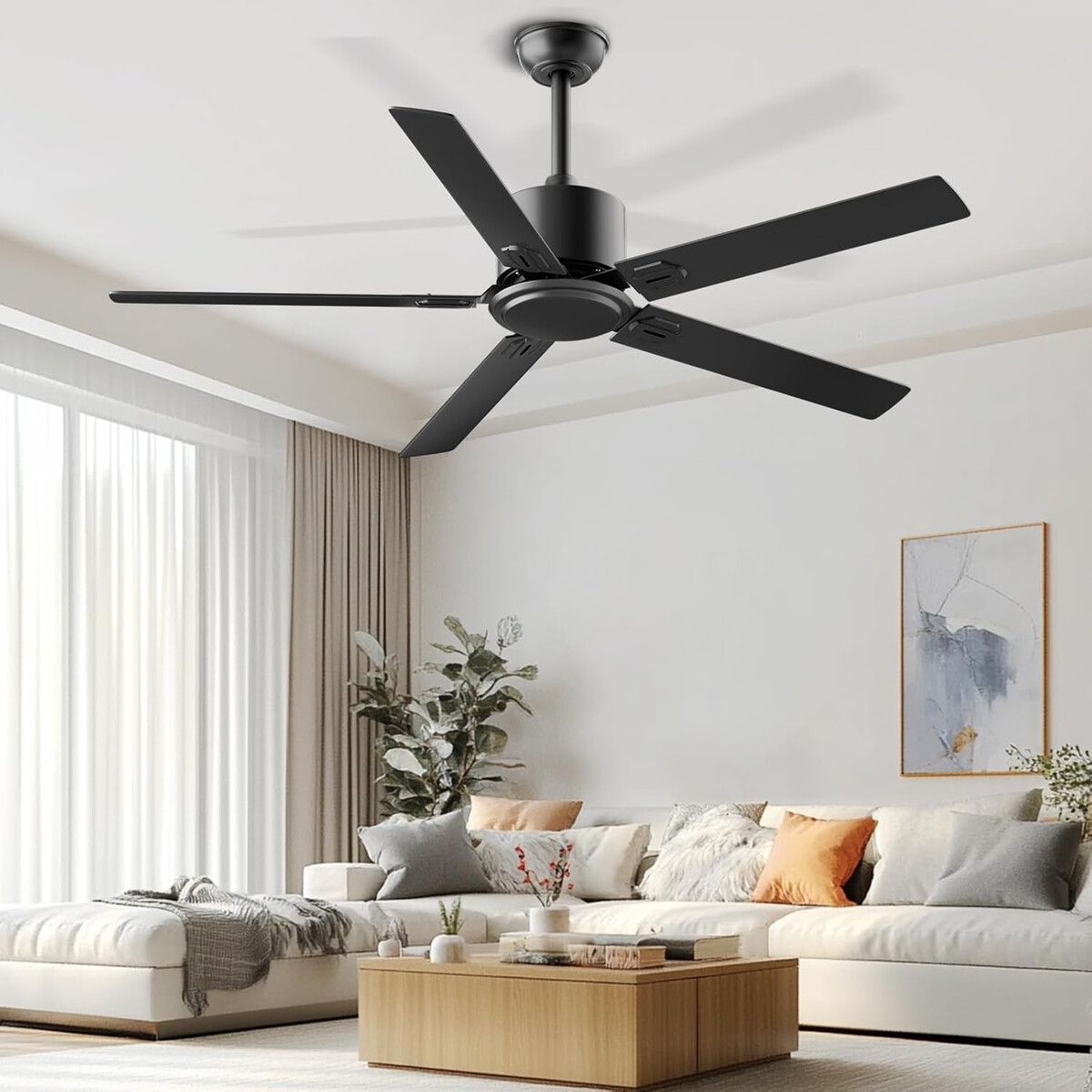 GENERICO - Ventilador de Techo Obabala 42 Pulgadas Negro con Control Remoto