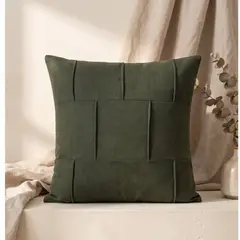 GENERICO - 2 Fundas Cojin Cuero Tejido 45x45 cm - Toscana Modena Verde