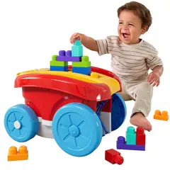 MEGA BLOKS - Carro de Bloques First Builders con Almacenaje 20 piezas