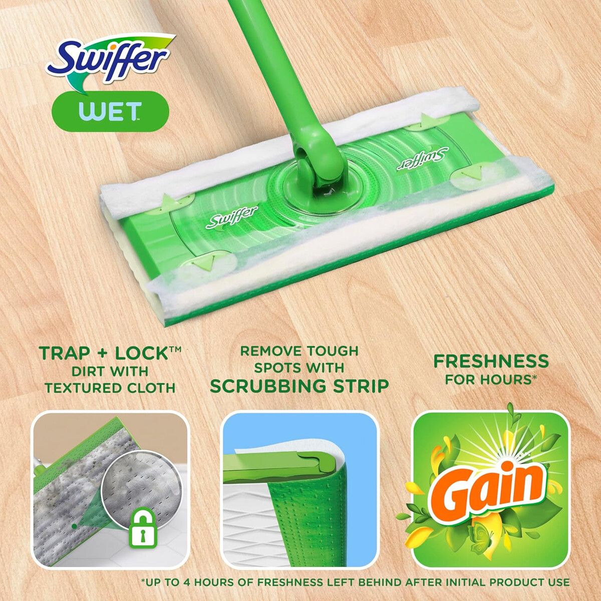 SWIFFER - Paños Haamedos Repuesto Swiffer Mop 24 Unidades Aroma Gain