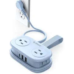 ORICO - Regleta de Viaje 4 Enchufes USBC Portátil Azul