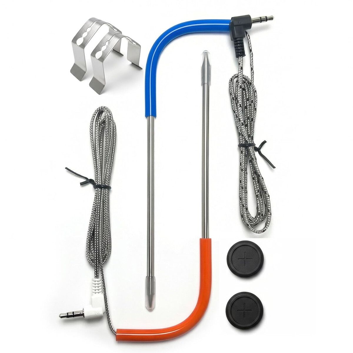 GENERICO - Sonda de Carne 2 Unidades Hintamas Acero Inoxidable 20cm Cable
