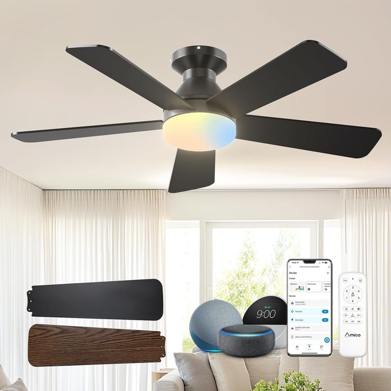 GENERICO Ventilador de Techo Amico 42 Smart Bajo Perfil con Luz