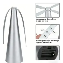 GENERICO - Repelente Portatil Abanico plateado De Moscas Ventilador