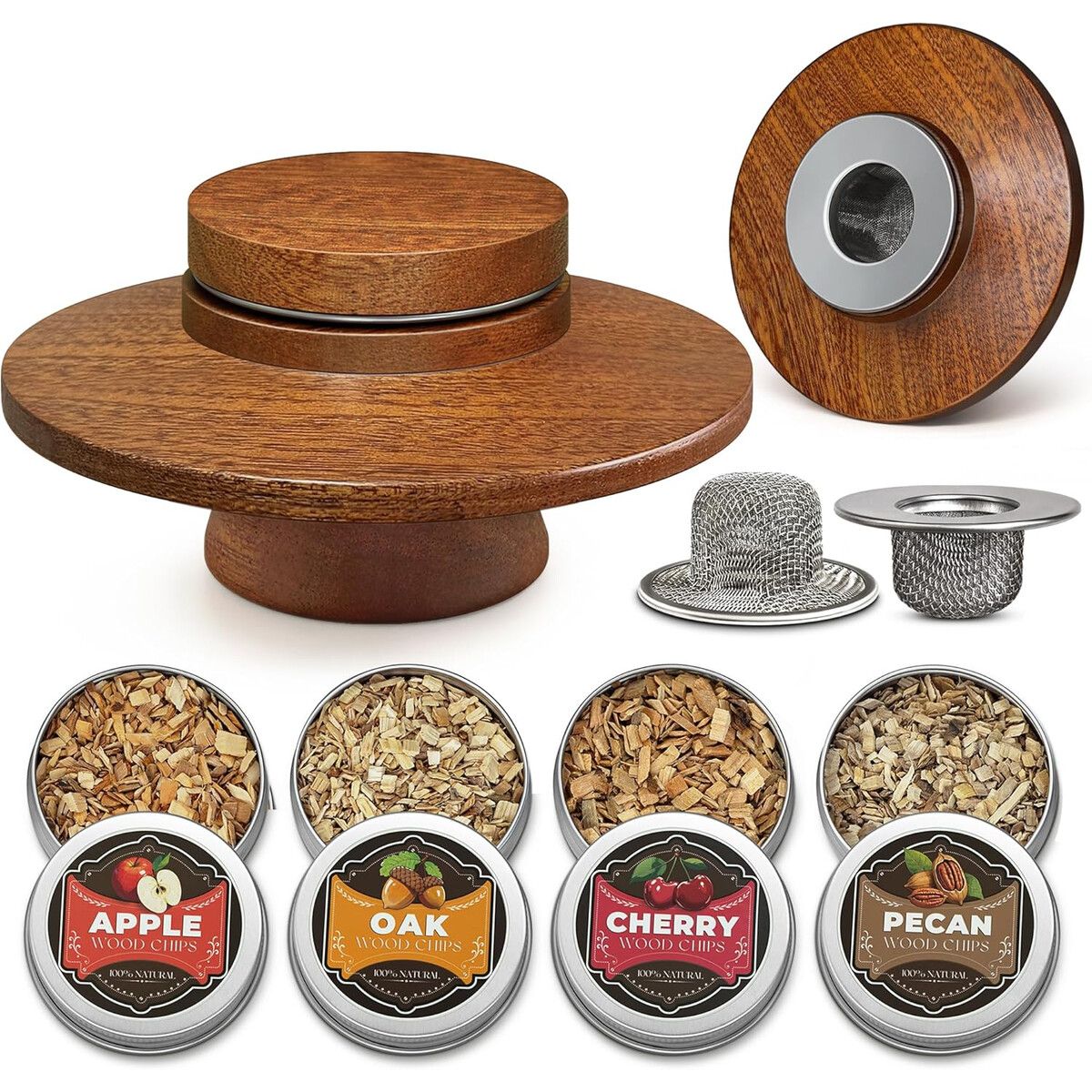 GENERICO - Kit Ahumador Whiskey Weekerkit Madera Sapele 2 Filtros Acero