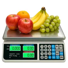 GENER - Balanza Pesa Digital 40 Kilos Recargable Pantalla Doble Con Números Grandes