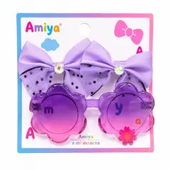 GENERICO - Set Accesorios Para Niñas Lentes De Sol Y Moños