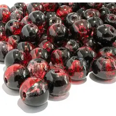 GENERICO - Cuentas de vidrio YRTFBIW 10mm Crackle Crystal 50 unidades