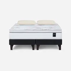 ROSEN - Cama Europea Art 4 2 Plazas BD + Almohadas Memory Max