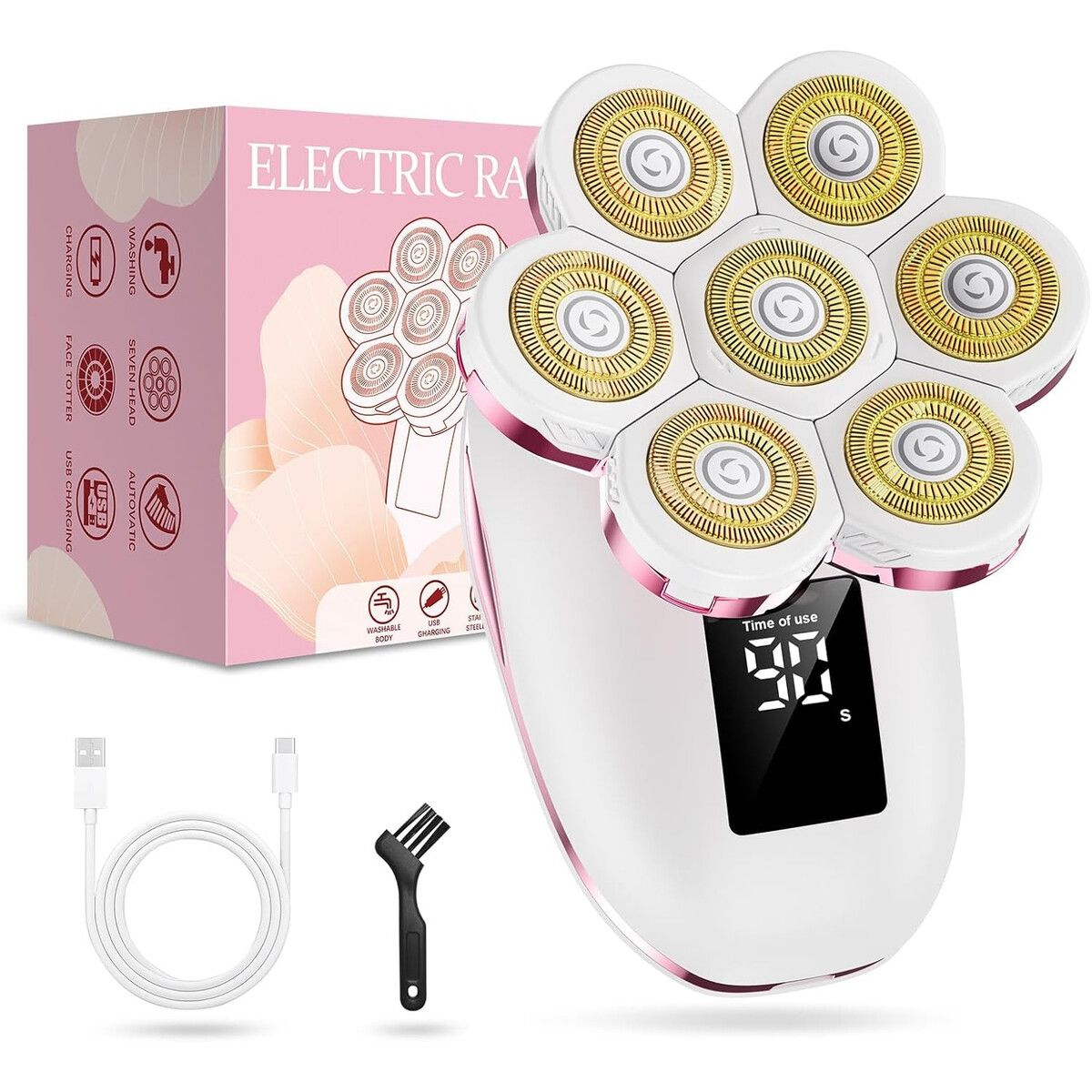GENERICO - Afeitadora Eléctrica CIVZNG TMQ02 7D Inalámbrica LED IPX6