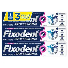 FIXODENT - Crema Adhesiva Dentaduras Professional 3x51g Fijación Fuerte