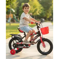 GENERICO - Bicicleta Infantil Aro12 con Ruedas de Entrenamiento y Canasto