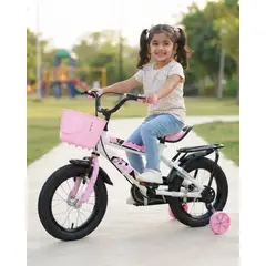 GENERICO - Bicicleta Infantil Aro12 con Ruedas de Entrenamiento y Canasto