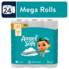 ANGEL - Papel Higiénico Soft 2Ply 24 Mega Rollos 320 Hojas