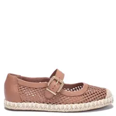 GACEL - Alpargata de cuero mujer camel Mirta