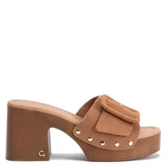 GACEL - Sandalia de cuero mujer tostado Daisy
