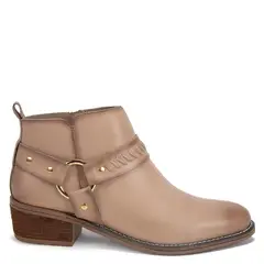 GACEL - Bootie de cuero mujer arena Gina