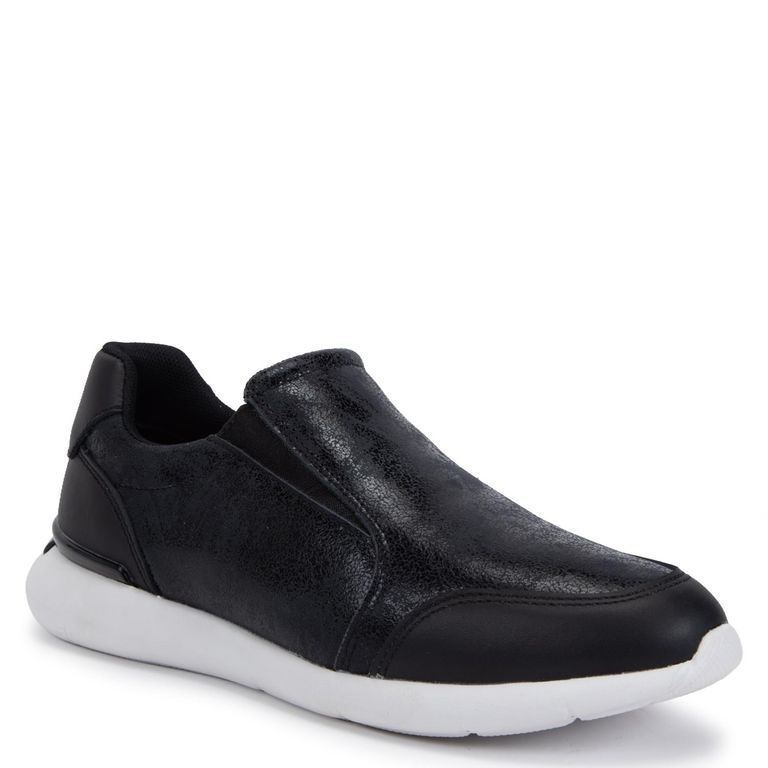 Zapatilla de cuero mujer negro Steffy