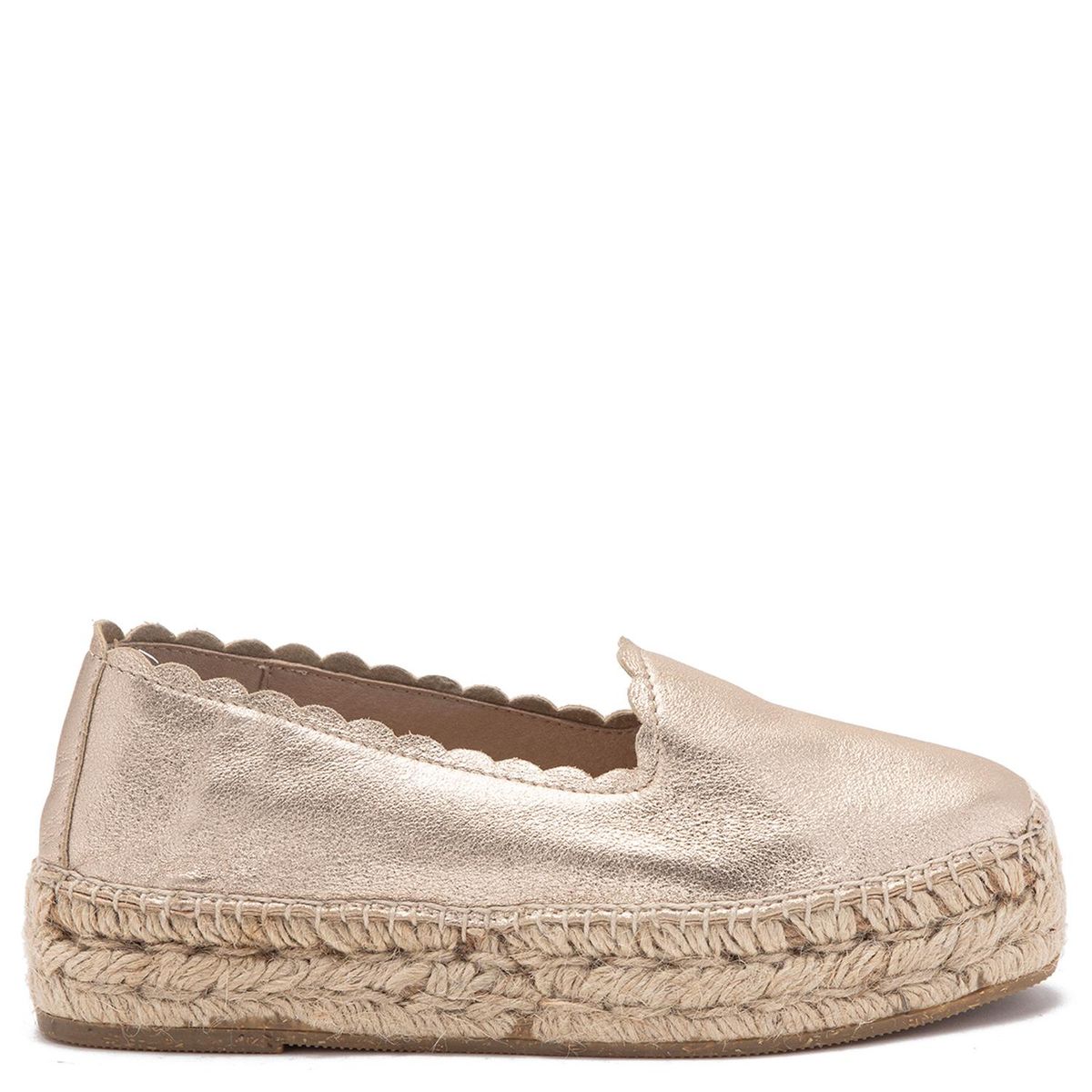 GACEL - Alpargata de cuero mujer Gacel dorado Mayra